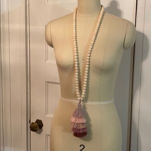 Tassle Wood beaded necklace